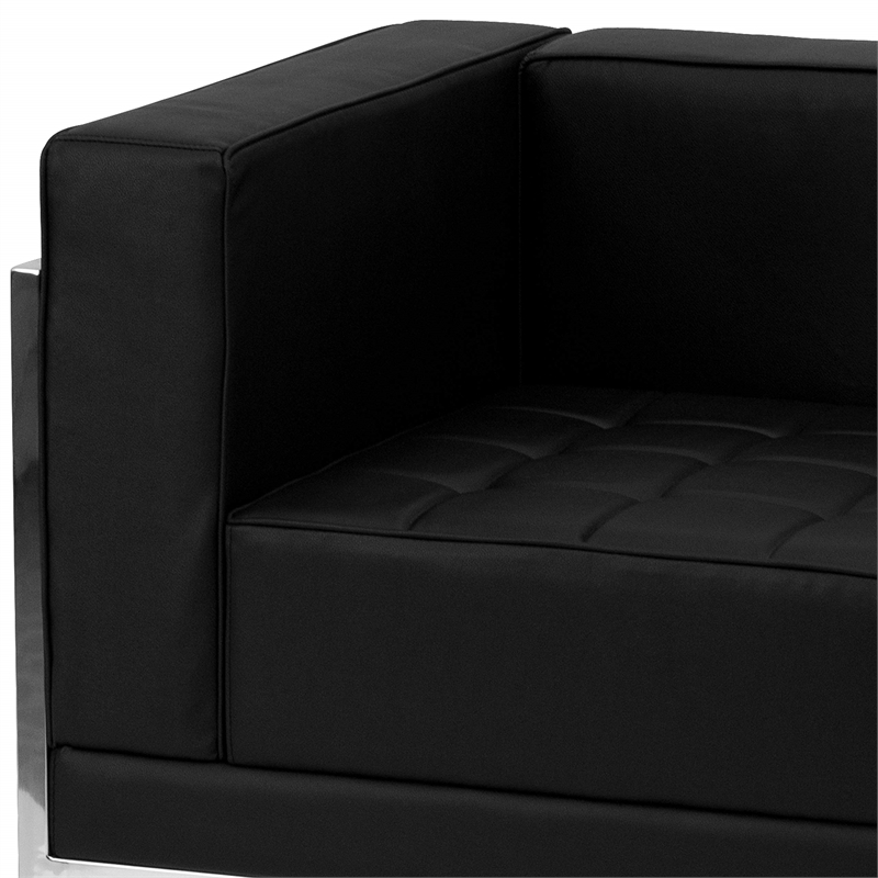 Flash Furniture Hercules Imagination 9 Piece Leather Sectional Set in Black