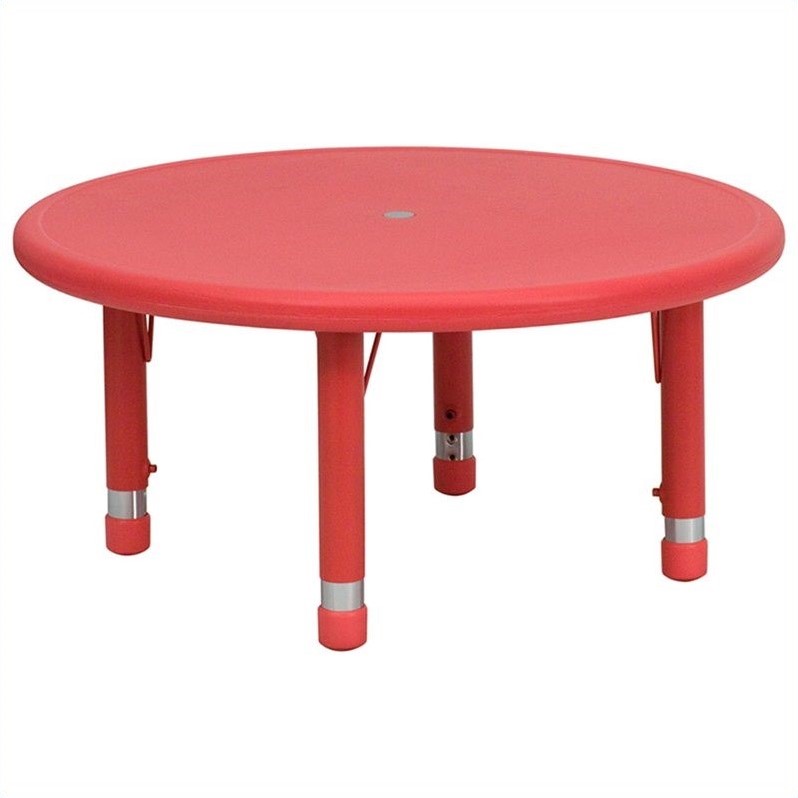 Round Activity Table In Red