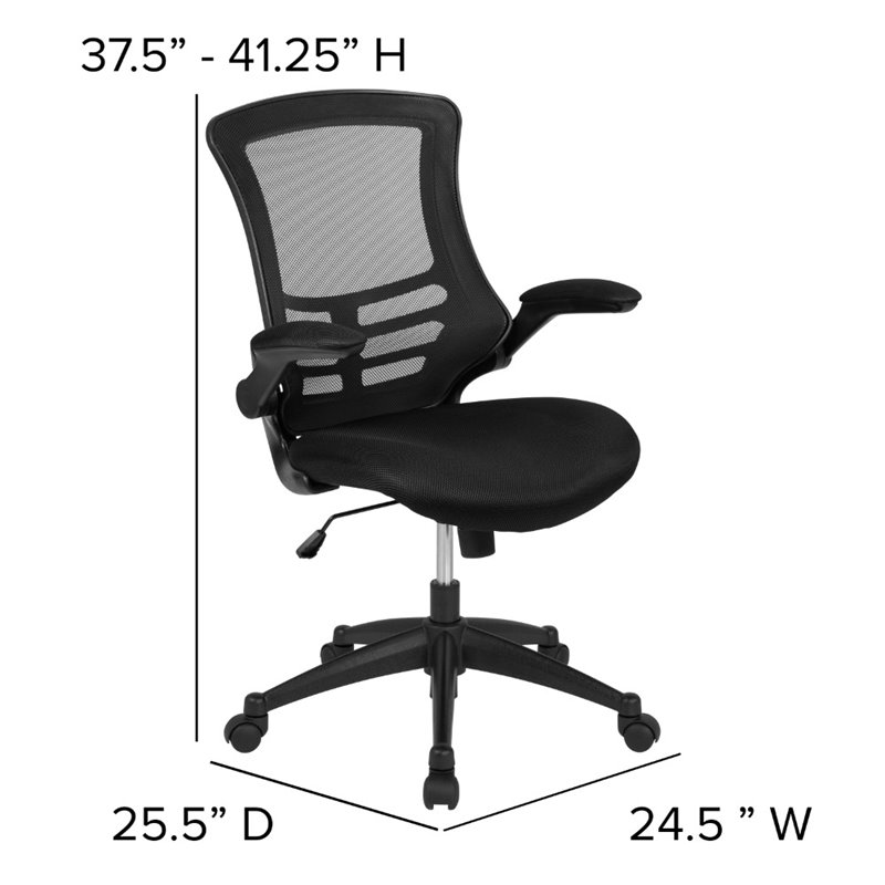 Flash Furniture Mid-Back Mesh Office Chair in Black