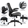 Flash Furniture Mid Back Mesh Leather Office Chair in Black