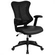 Flash Furniture High Back Mesh Leather Office Chair in Black