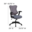 Flash Furniture High Back Mesh Office Chair in Gray
