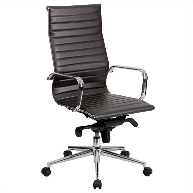 Ribbed Upholstered Executive Office Chair In Brown Bt 9826h Brn Gg Ribbed Upholstered Executive Office Chair In Brown