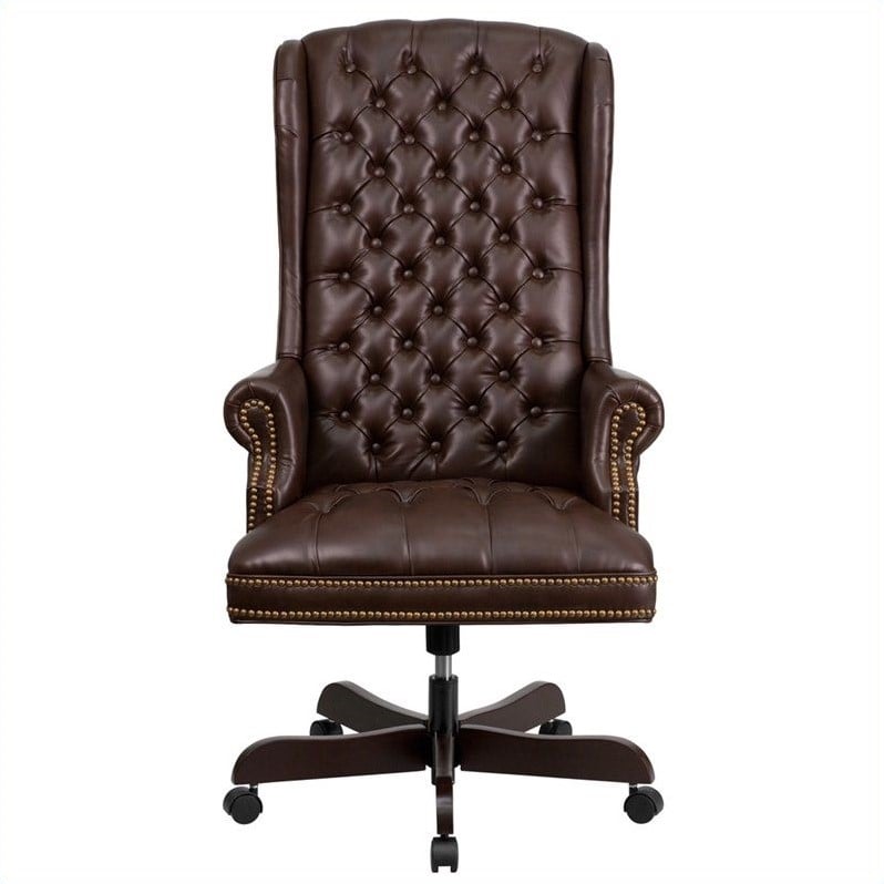 Traditional Upholstered Executive Office Chair in Brown - CI-360-BRN-GG