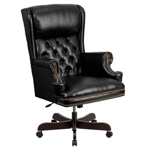flash furniture traditional leather tufted high back ergonomic executive office swivel chair