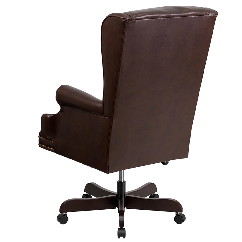 Flash Furniture High Back Upholstered Executive Office Chair in Brown