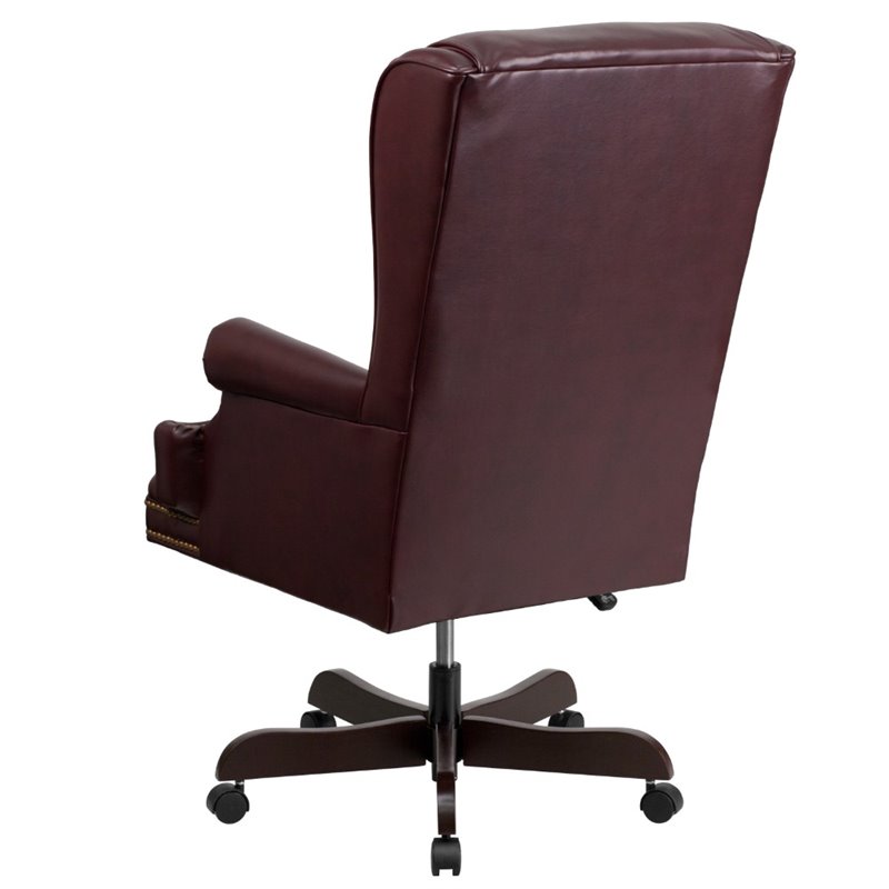 Flash Furniture Leather Office Chair in Burgundy