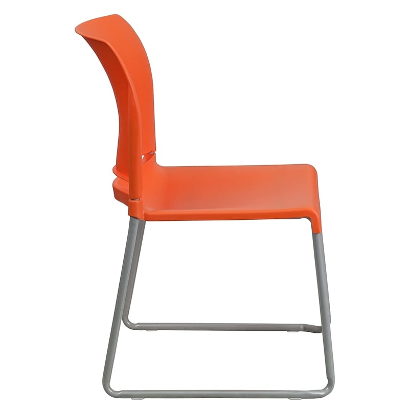Flash Furniture Hercules Contoured Back Stacking Chair in Orange