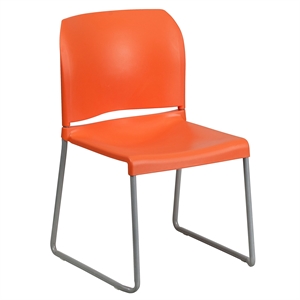 Flash Furniture Hercules Contoured Back Stacking Chair in Orange