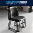 Flash Furniture Hercules Air Vent Sled Base Stacking Chair in Black