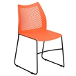 Flash Furniture Hercules Air Vent Sled Base Stacking Chair in Orange