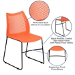 Flash Furniture Hercules Air Vent Sled Base Stacking Chair in Orange