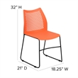 Flash Furniture Hercules Air Vent Sled Base Stacking Chair in Orange