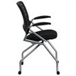 Flash Furniture Galaxy Mobile Plastic Nesting Folding Arm Chair in Black