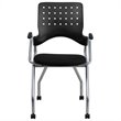 Flash Furniture Galaxy Mobile Plastic Nesting Folding Arm Chair in Black