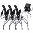 Flash Furniture Galaxy Mobile Plastic Nesting Folding Arm Chair in Black