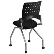 Flash Furniture Galaxy Mobile Plastic Nesting Folding Chair in Black