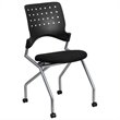 Flash Furniture Galaxy Mobile Plastic Nesting Folding Chair in Black