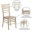 Flash Furniture Hercules Wood Chiavari Stacking Dining Side Chair in Gold