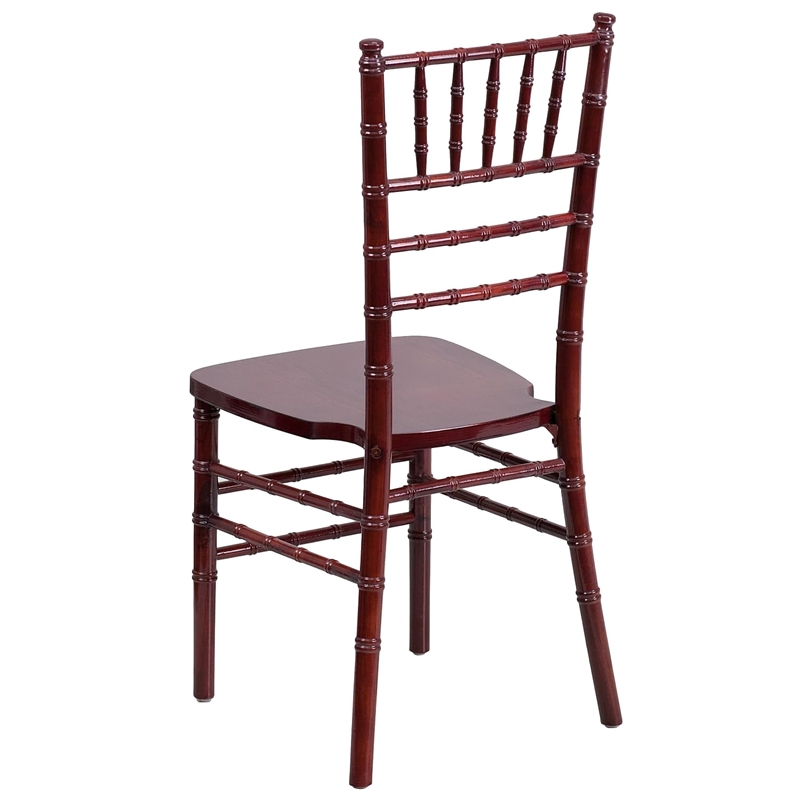 Flash Furniture Hercules Wood Chiavari Stacking Dining Side Chair in Mahogany