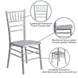 Flash Furniture Hercules Wood Chiavari Stacking Dining Side Chair in Silver