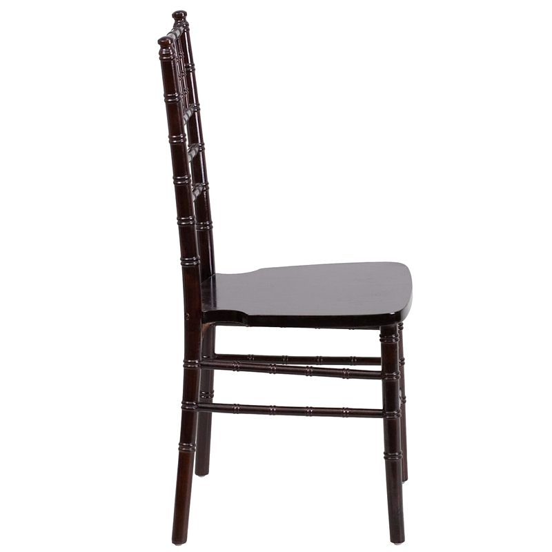 Flash Furniture Hercules Wood Chiavari Stacking Dining Side Chair in Walnut