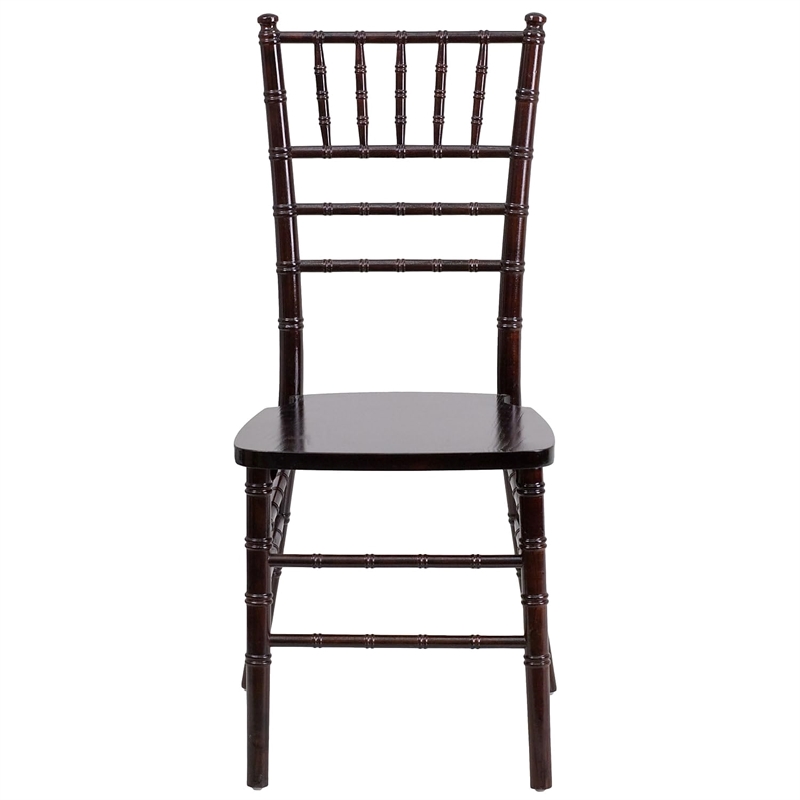 Flash Furniture Hercules Wood Chiavari Stacking Dining Side Chair in Walnut