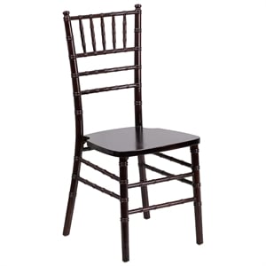 Flash Furniture Hercules Wood Chiavari Stacking Dining Side Chair in Walnut