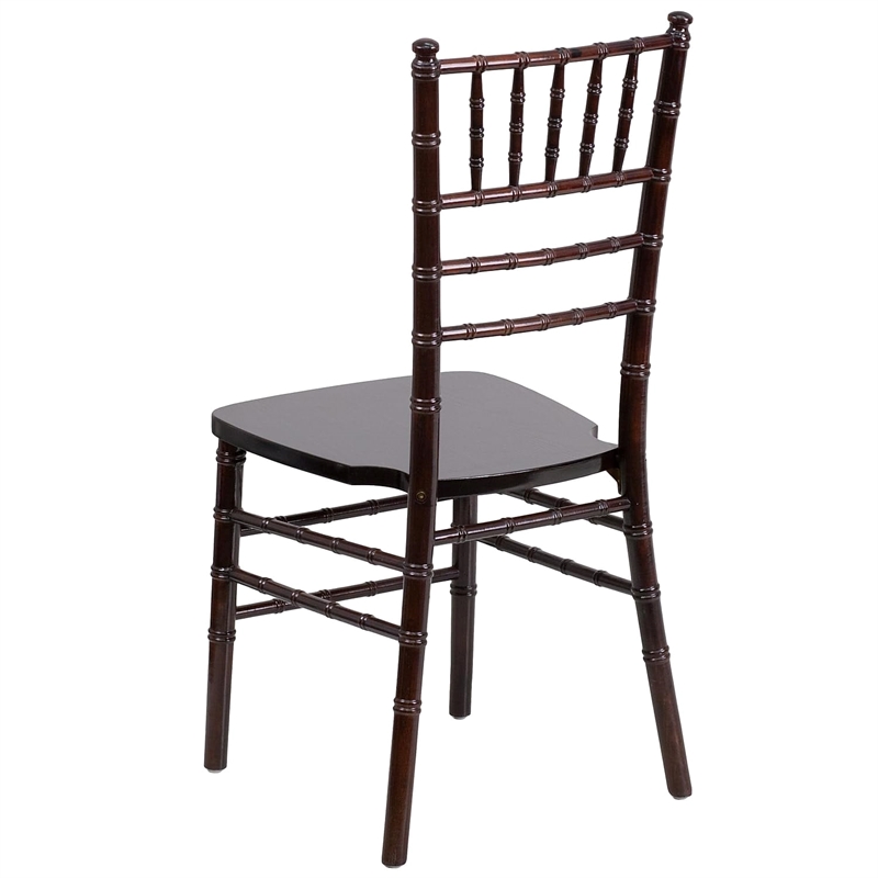 Flash Furniture Hercules Wood Chiavari Stacking Dining Side Chair in Walnut