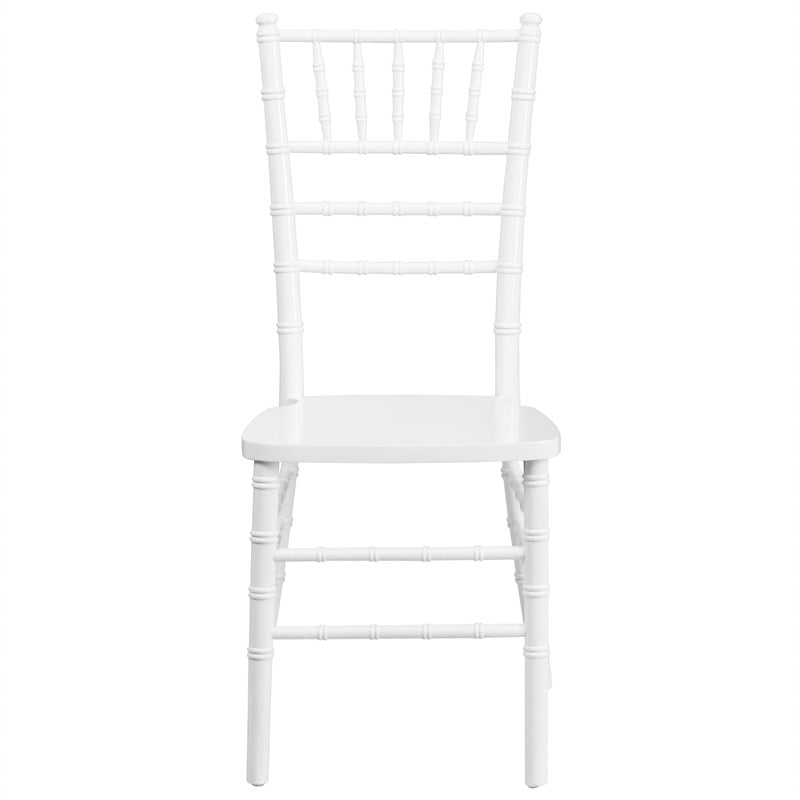 Flash Furniture Hercules Wood Chiavari Stacking Dining Side Chair in White