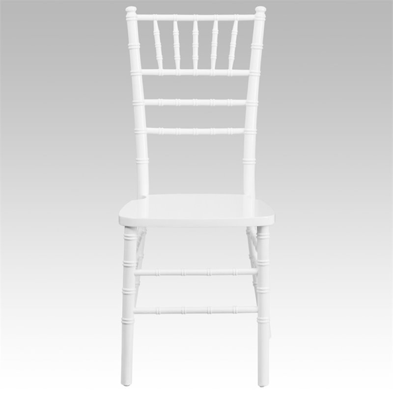 Flash Furniture Hercules Wood Chiavari Stacking Dining Side Chair in White