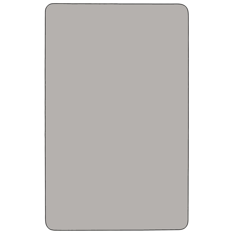 Flash Furniture Rectangular High Pressure Top Mobile Activity Table in Gray