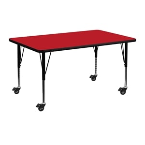 Flash Furniture Rectangular High Pressure Top Mobile Activity Table in Red
