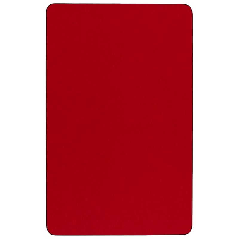 Flash Furniture Rectangular Thermal Fused Top Mobile Activity Table in Red