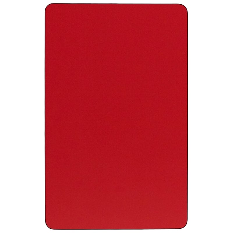 Flash Furniture Rectangular High Pressure Top Mobile Activity Table in Red
