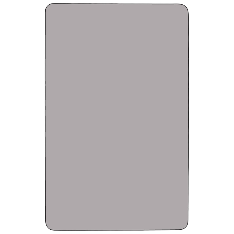 Flash Furniture Rectangular Thermal Fused Top Mobile Activity Table in Gray