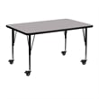 Flash Furniture  Rectangular Thermal Fused Top Mobile Activity Table in Gray