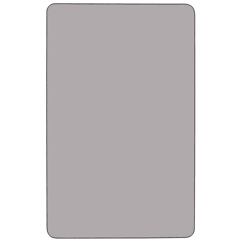Flash Furniture  Rectangular Thermal Fused Top Mobile Activity Table in Gray