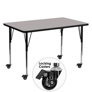 flash furniture high pressure laminate top mobile activity table in gray