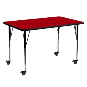 Flash Furniture 31&quot Rectangular Mobile Activity Table in Red