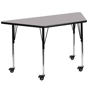 flash furniture thermal fused laminate top mobile activity table in gray