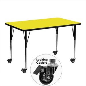 flash furniture high pressure laminate top mobile activity table in yellow