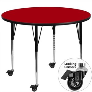 flash furniture thermal fused laminate top mobile activity table in red