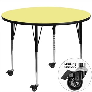 flash furniture thermal fused laminate top mobile activity table in yellow