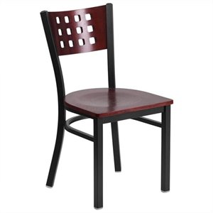 flash furniture hercules dining side chair in mahogany
