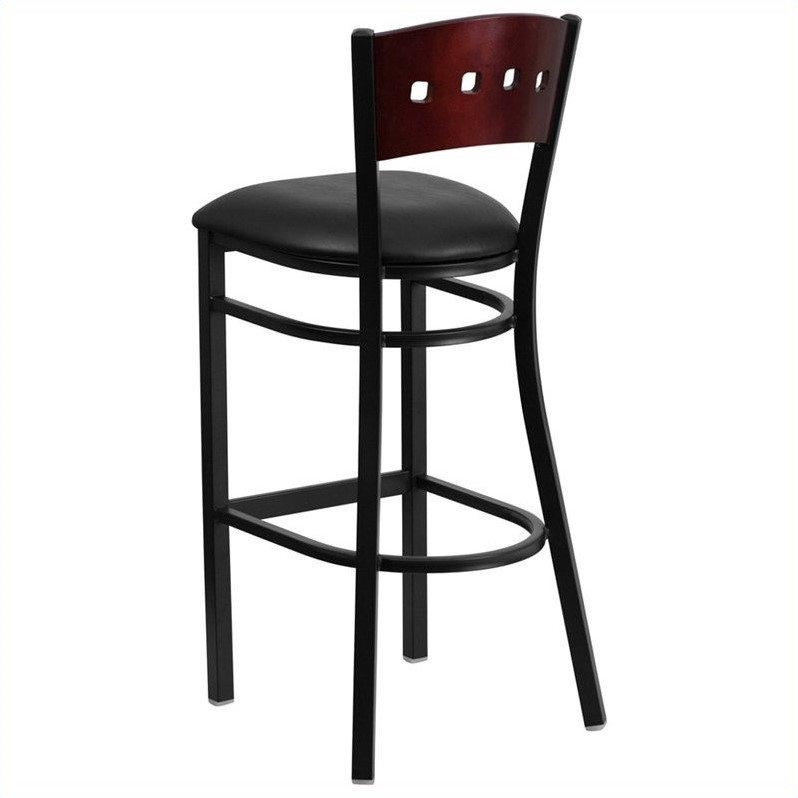 Flash Furniture Hercules 32" Upholstered Bar Stool in Mahogany and