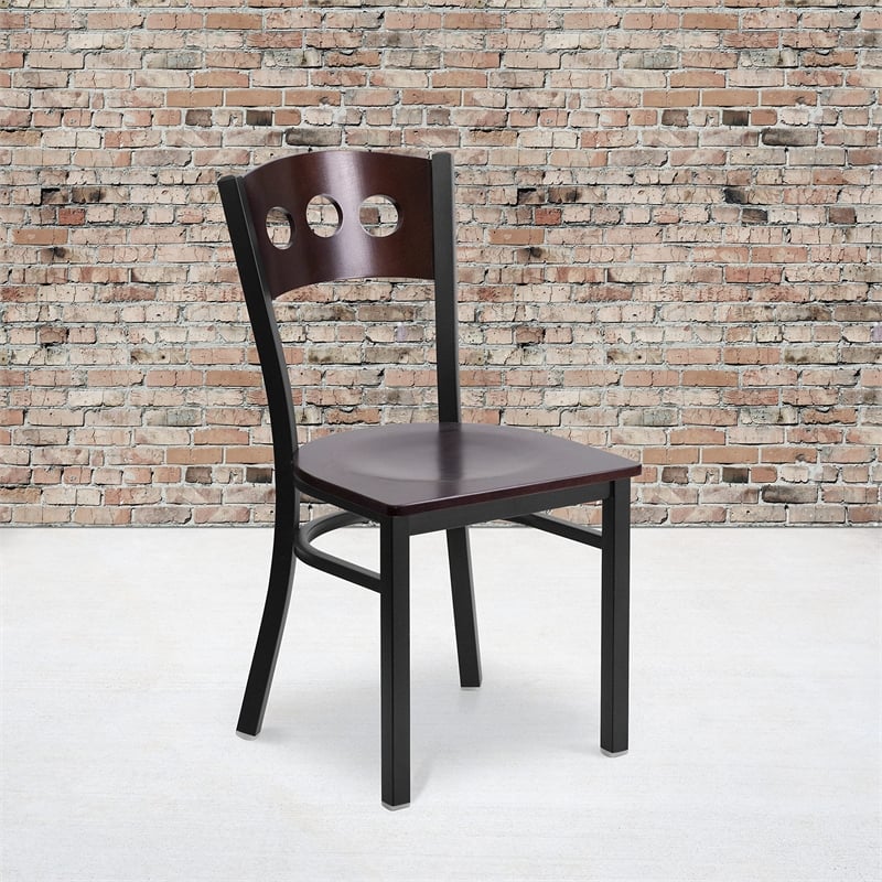 Flash Furniture Hercules Restaurant Dining Chair in Walnut