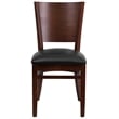 Flash Furniture Lacey Upholstered Restaurant Dining Chair in Walnut and Black