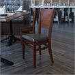 Flash Furniture Lacey Upholstered Restaurant Dining Chair in Walnut and Black