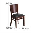 Flash Furniture Lacey Upholstered Restaurant Dining Chair in Walnut and Black